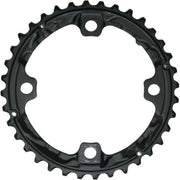 Shimano Deore XT FC-T78 kettingblad 36T 10-speed, 4-arm, Ø104 mm voor mountainbike of racefiets, close-up van het metalen blad