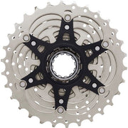 Shimano Cassette 105 CS-R7000 11-speed, metalen fietsversnellingscassette met tien versnellingen en zwart ontwerp.