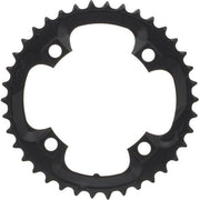Shimano Acera FC-M361 kettingblad 10-speed met 4 armen, zwart, geschikt voor mountainbike of racefiets, close-up van het blad