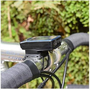 Cateye Velo 9 fietscomputer met 9 functies, zwart, toont snelheid, afstand en ritgegevens op het scherm.