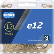 KMC E12 12V 11/128 ketting voor 12-speed fietsen met 130 schakels, geschikt voor duurzame rijervaring