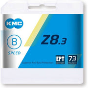 KMC Z8.3 EPT ketting voor 8-speed bikes, zilver/grijze ketting met 114 schakels en 1/2" x 3/32" formaat