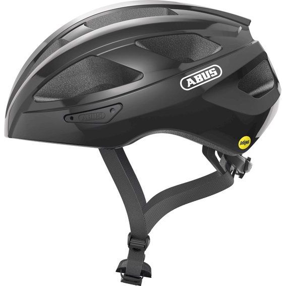 Abus Macator Mips racefiethelm met sportief ontwerp en ventilatiegaten, geschikt voor wielrenners.