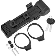 Zwart Trelock FS480 Vouwslot met 130cm ketting, stevig fietsslot voor extra beveiliging, zichtbaar in de afbeelding