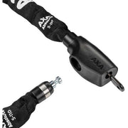 Axa Absolute 5 kettingslot met polyester hoes, 5 mm dik, geschikt voor beveiliging van fietsen en scooters.