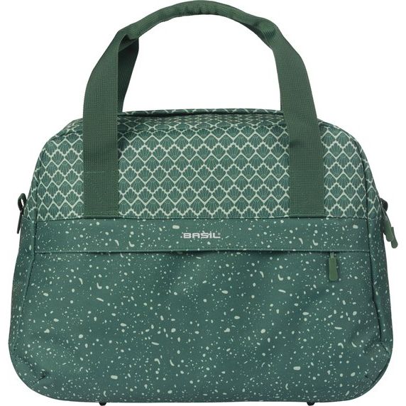 Basil Flair 18L fiets schoudertas met reflectie en hook-on systeem, zwart, geschikt voor fietstassen.