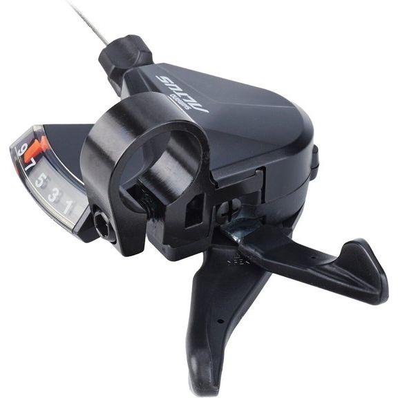 Shimano Altus SL-M2010 9-speed rechter schakelhendel in zwart met optisch schakelscherm, geschikt voor mountainbikes en racefietsen.