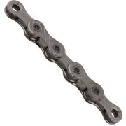 KMC X10 grijze 10-speed ketting met 114 schakels en Double X-Bridge voor fiets, zichtbaar op afbeelding.