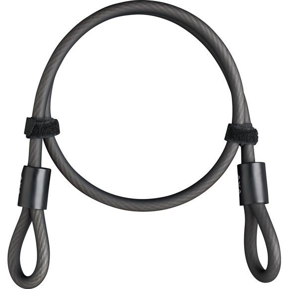 Zwarte Axa Newton Mini Beugelslot en U-slot kabel voor beveiliging en bevestiging van elektrische systemen.