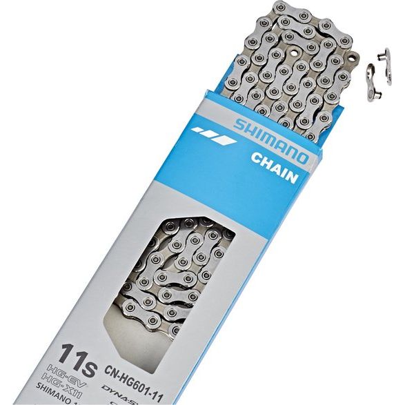 Shimano CN-HG601-11 11-speed ketting met quick link voor fiets, zwart en robuust, geschikt voor snelle schakeling