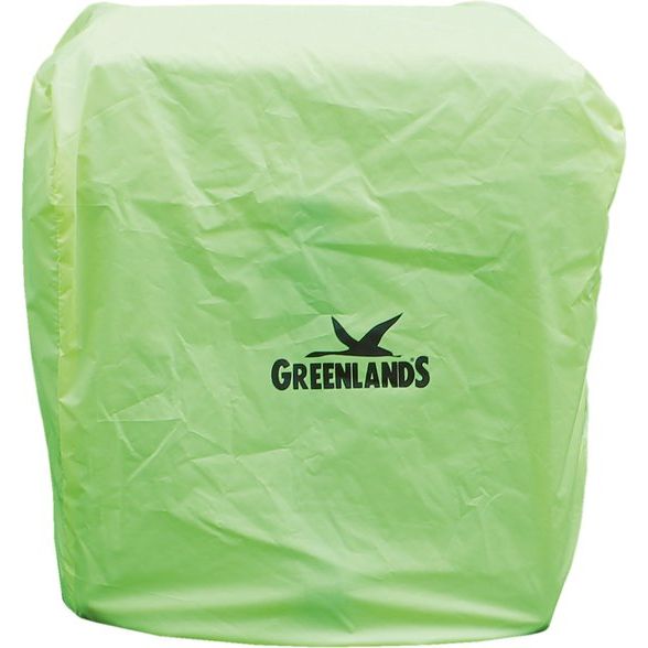 Groenelands dubbele fietstas van 50 liter, zwart, gemaakt van waterbestendig materiaal, geschikt voor bagage op fietsen.