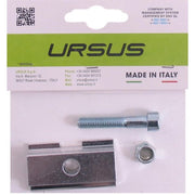 Ursus adapterplaat Holland voor zijstandaard, 30 mm naar 20 mm, met M8x45 bout en moer, standaardonderdeel.