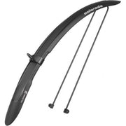 Polisport Colorado City 28" spatbordenset met verstelbare L-beugel in zwart, geschikt voor stads- en mountainbikes.
