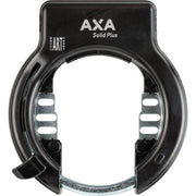 Zwarte Axa Solid Plus + Linq City 100 ringslot en ketting voor fietsbeveiliging, zichtbaar op de afbeelding.