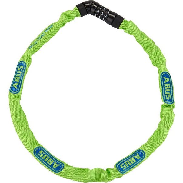 Abus Steel-O-Chain kettingslot met code, 75cm lang en 4mm dik, stevig beveiligingsslot voor fietsen.