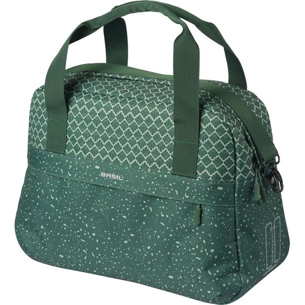Basil Flair 18 liter fietsschoudertas hook-on met reflectie en verstelbare riem voor fietstassen, zwart en waterdicht.