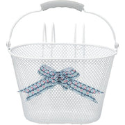 New Looxs Asti Arabella kinderfietsmand, 8 liter afneembare fietsmand voor kinderen, geschikt voor meisjes, op een fiets bevestigd.