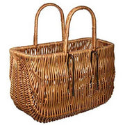 Basil Swing fietsmand van riet in naturel kleur, 42x20x26 cm, ideale fietsaccessoire voor boodschappen en spullen