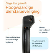 Zwart Axa Ringslot Block XXL, stevig fietsslot met kaartslot voor extra beveiliging op de fiets
