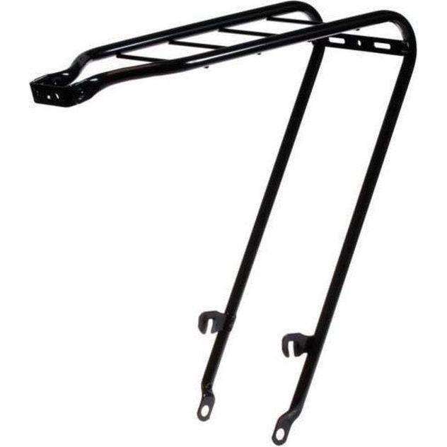 Steco D-Model achterdrager voor 26/28 inch fietsen, zwart, geschikt voor AS- en Esge-bevestiging, bagagedrager op fiets