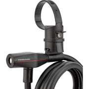 Zwart Trelock kabelslot van 180cm lang en 10mm dik, geschikt voor beveiliging van fietsen en accessoires.