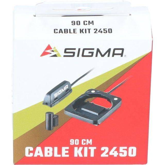 Sigma fietscomputer houder 2450 met spaakmagnet en 90 cm kabel, geschikt voor fietsaccessoires en montage op het stuur.
