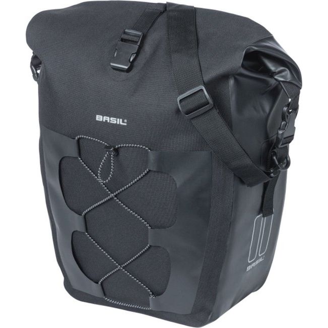 Basil Navigator Waterproof M Einseitige Fahrradtasche 12-15 Liter Schwarz