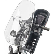 Transparant Polisport windscherm van polycarbonaat, universeel, 56x24/39 cm, met stuurbevestiging Ø21-28 mm, voor motorfiets