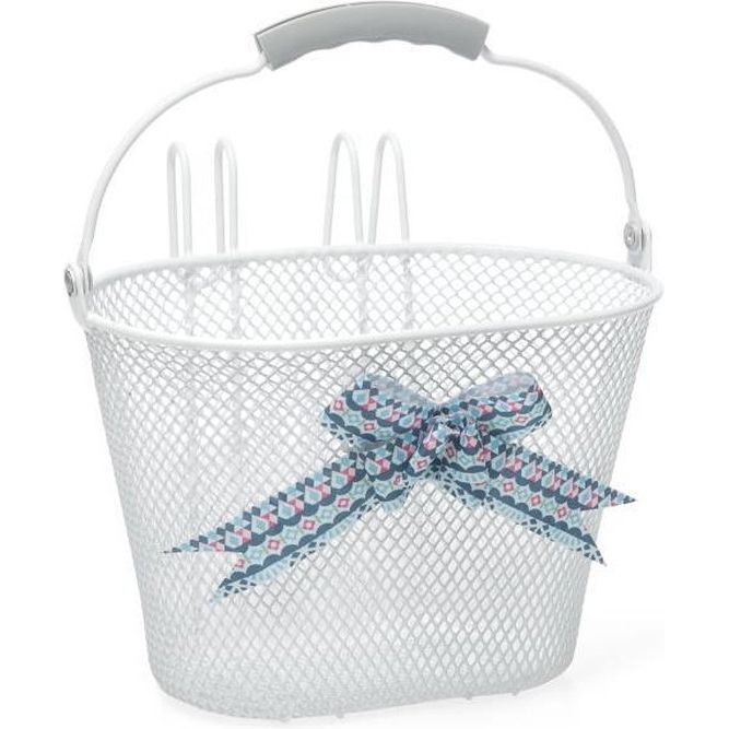Nieuwe Looxs Asti Arabella kinderfietsmand met 8 liter inhoud, afneembare fietsmand voor meisjes, kleurrijk en stevig ontwerp.