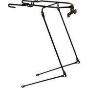 Steco bagagedrager met mee-dragerverlenger en reflectiebeugel, zwart, voor extra bagagecapaciteit en zichtbaarheid.