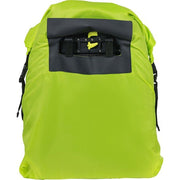 Basil Keep Dry Regenhoes voor fietstas accessoires, verticaal in neongeel, beschermt en droogt fietstassen netjes.