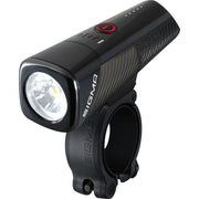Sigma Buster USB koplamp voor fiets, heldere LED-lichtbron en verstelbare band, geschikt voor veilig fietsen in het donker.