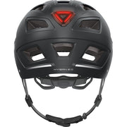Abus Hyban 2.0 E-bike helm met geïntegreerd led-achterlicht en ventilerende pasvorm voor veilig fietsen.
