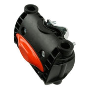 Zwarte Polisport framehouder voor Ø28/40 mm voor Bilby, Koolah, Boodie en Joy kinderzitjes, geschikt voor fietsframes.