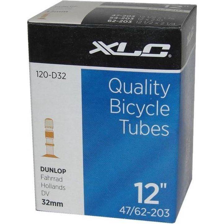 Binnenband voor fiets 12 inch van XLC, maat 12.5x21/4-175, met 33 mm ventiel, geschikt voor binnenbanden en fietswielen
