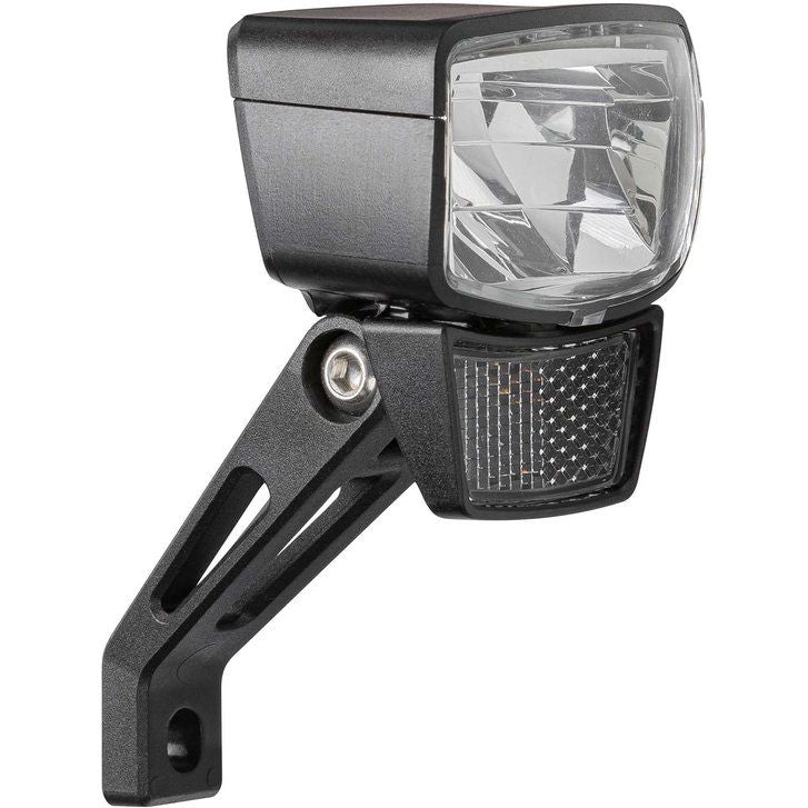 Axa NXT koplamp voor e-bike, 6-12V met geïntegreerde reflector, helder licht en stevig ontwerp voor veilig fietsen.