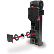 Zwart Trelock FS380 Trigo Smart X-Press vouwslot van 100cm voor fietsbeveiliging, zichtbaar in de afbeelding.