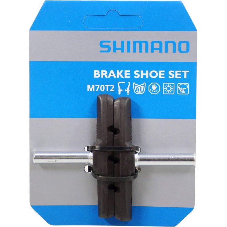 Shimano M70T2 Remblokset Met Stift Voor Aluminium Velgen (1 Paar)