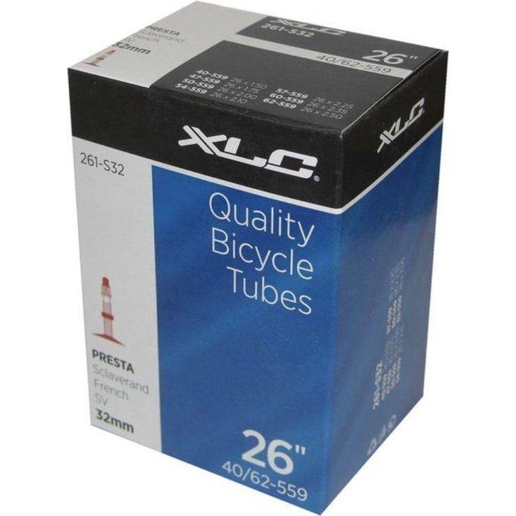 XLC binnenband 26 inch, 26X1-150, ventiellengte 33mm, geschikt voor fietsbanden, stevige rubberconstructie
