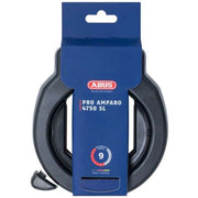Zwarte Abus Pro Amparo 4750SL ART 2 ringslot met twee beveiligingsringen, zichtbaar op de afbeelding.