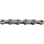 KMC X10 grijze 10-speed ketting met 114 schakels en Double X-Bridge, geschikt voor fiets.