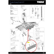 Thule Easyfold nummerplaathouder kit voor fietsendrager onderdelen, zwart kunststof met bevestigingsclips.