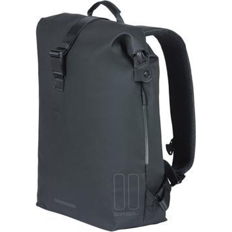 Basil Soho Nordlicht fietsrugzak 17 liter waterdicht, zwart met reflectie voor fietsen en dagelijkse activiteiten.