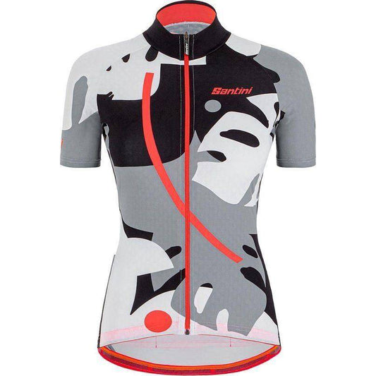 Santini Fietsshirt Korte Mouwen Zwart Dames - Giada Maui S/S Jersey For Women Black - L - Le Coq Wielerartikelen
