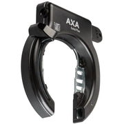 Zwarte Axa Solid Plus + Linq City 100 ringslot en ketting, stevig beveiligingsaccessoire voor fietsen, zichtbaar in de afbeelding