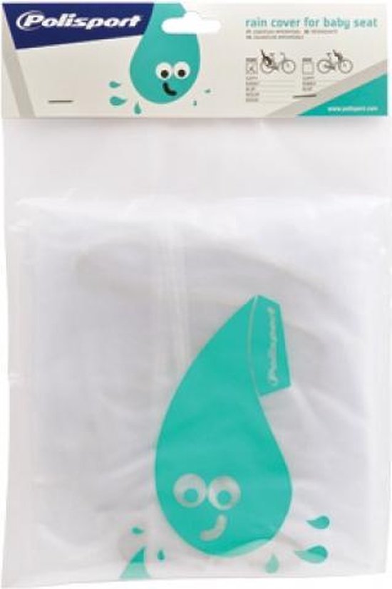 Transparante Polisport Guppy Maxi regenhoes voor fiets, beschermt tegen regen en wind, met duidelijk zicht op product en details.