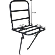 Steco voordrager 30x30 cm met kroonutmontage, matzwarte afwerking, geschikt voor transport op voertuigen.
