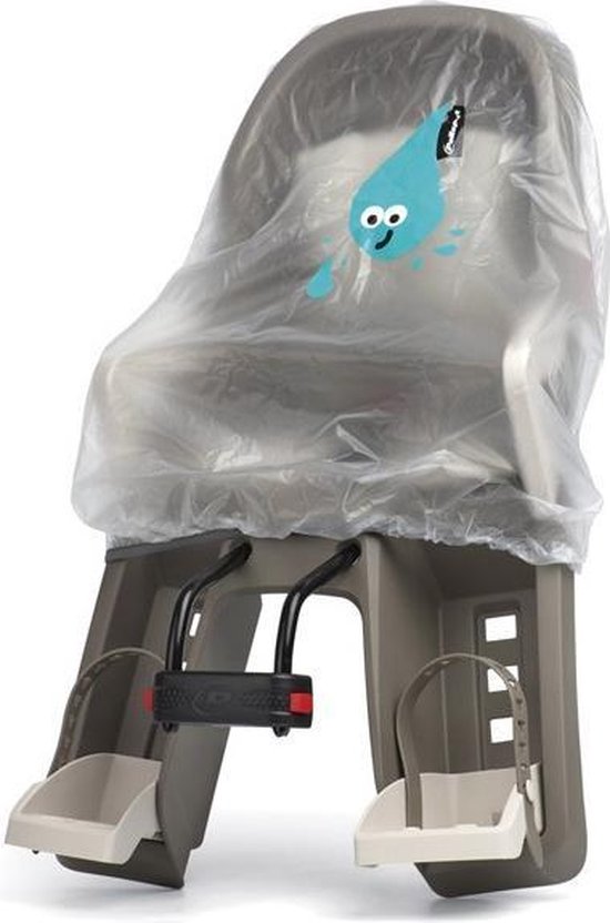 Transparante Polisport Guppy Maxi regenhoes voor fiets, beschermt tegen regen en wind, zichtbaar op de afbeelding.