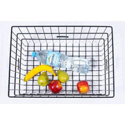 Zwarte Basil Zembla fietsmand van staal, 53x37x23 cm, 45 liter, geschikt voor fietsaccessoires en boodschappen.