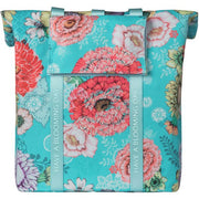 Basil Bloom Field fietstassen enkel, 15-20 liter, gerecycled PET, duurzame fietstas met bloemdesign en verstelbare riem.